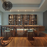 现代中式办公桌新中式实木大班台老板桌办公室简约电脑桌书房书桌