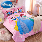 迪士尼卡通儿童四件套 粉色纯棉公主被套 儿童床上用品女孩五件套