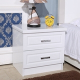 特价床头柜白色亮光烤漆卧室储物柜简约现代组装床边柜收纳置物柜
