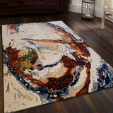 美式欧式水墨画羊毛混纺茶几卧室客厅沙发床前边加厚地垫地毯定做