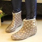 雨鞋女夏季韩国时尚短筒套鞋防水鞋防滑水靴学生平跟胶鞋透明雨靴
