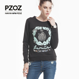 Pzoz欧美潮牌 春季新款长袖套头卫衣宽松上衣 女短款H5280