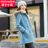 西子小荷2015年少女冬装新款毛呢外套中学生韩版加厚加绒呢外套