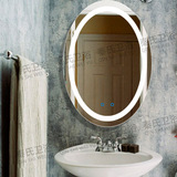 欧式椭圆形壁挂浴室灯镜 LED灯防雾无框卫生间镜子 可定制
