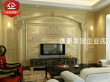客厅欧式浮雕人造石材、大理石、通体岗石圆柱罗马柱电视背景墙