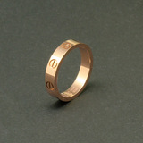 定制 18k玫瑰金螺丝纹戒指 白金黄金未镶嵌素金 婚礼专用戒指