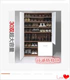 新款 门厅双门鞋柜 韩式组合鞋柜带换鞋凳 大容量玄关储物柜宜家