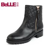 Belle/百丽冬季牛皮金属装饰女短靴H05-9DD4