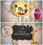 六一儿童节宝宝周岁生日儿童成长家庭纪念电子相册AE模板
