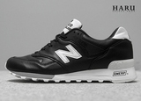 HARU球鞋 NEW BALANCE 577英国制 黑白皮革刺绣慢跑男鞋 M577FB