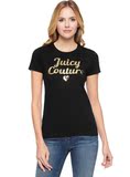 美国代购  Juicy Couture 2015 新款字母亮片桃心短袖T恤
