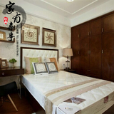 新中式实木床1.8双人床婚床1.5现代软包床会所厢房样板房家具定制