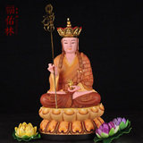 开光玻璃钢彩绘16寸古彩娑婆三圣佛像摆件地藏王菩萨像 地藏像