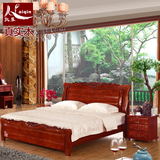 中式床 橡木床 实木床 1.5 1.8米 双人床 现代中式床 高箱床 K828