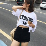 高中生文艺女装夏蘑菇街福袋韩版时尚个性纯色高腰显瘦短热牛仔裤