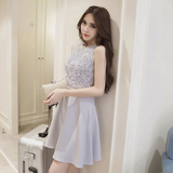 韩国代购luxpop zara夏季女装气质修身显瘦大码蕾丝中长款连衣裙