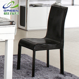 格日家具皮艺餐厅椅子组合时尚简约后现代黑白色欧式靠背凳子327