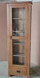 美式全实木家具纯橡木酒柜展示柜现代简约书柜陈列柜单门玻璃柜