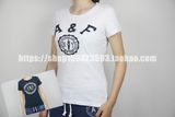 美国代购Abercrombie Fitch AF经典刺绣韩版修身圆领女士短袖T恤