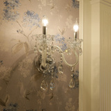 弗仑帝亚品牌灯具 客厅卧室双头壁灯  欧式床头水晶蜡烛壁灯