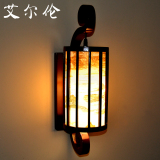 中式壁灯客厅卧室床头灯具led过道走廊复古典欧式单头墙壁灯实木