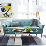 新款欧式复古简约时尚布艺沙发北欧创意小户型双人咖啡厅沙发组合