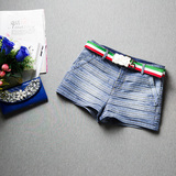 欧洲站2015女装新款  时尚腰带牛仔短裤 夏天必备！掌柜推荐