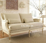 新古典实木雕花三人沙发 北欧宜家时尚双人沙发 可定制