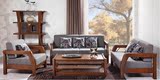 全友家私 专柜正品 乌金印象系列 现代中式 66116实木布艺沙发