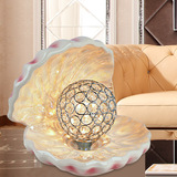 简约现代贝壳装饰k9水晶台灯创意艺术个性摆设卧室温馨客厅床头灯