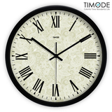 Timode优时挂钟 静音欧式传统客厅钟表 田园创意罗马数字石英钟