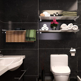 卫生间浴室置物架 不锈钢壁挂2层3层毛巾架挂件用品马桶置物架子