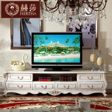 赫莎宫廷法式家具ON欧式电视柜组合仿古白色客厅Y7大户型实木地柜