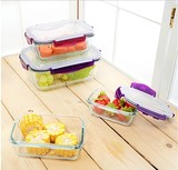 新亚耐热玻璃长方形保鲜盒 大中小可选食物保鲜盒便当盒饭菜盒