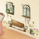 Removable Wall Stickers Chairs with Windows Pattern For Bedr