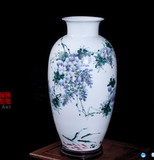 景德镇陶瓷花瓶 名家手绘高档台面瓷瓶 花开富贵 客厅摆件