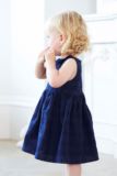 英国代购NEXT进口童装 16春新款女宝宝蓝色镂空无袖连衣裙 礼服