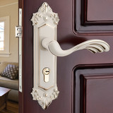 欧式仿古象牙白色门锁 现代木门房门锁具把手 陶瓷门锁面板执手锁