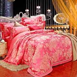 大红婚庆四件套蕾丝圆床四件套结婚床上用品全棉公主圆床蕾丝床单
