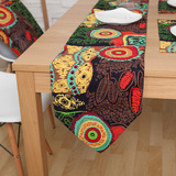 东南亚民族风桌旗 棉麻布艺双层中式复古异域茶几布桌布床旗桌旗