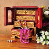 泰国工艺品家居实木风水轮装饰品摆件精品创意礼品首饰盒收纳盒