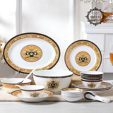 欧式范思哲米饭碗面碗家用套装西餐平盘创意中式餐具陶瓷碗碟瓷器