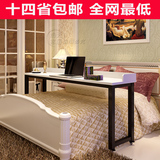 定制新款包邮可移动钢木跨床桌笔记本床上电脑桌床边书桌烤漆桌