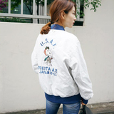 2015韩国东大门原单ulzzang卡通刺绣背后史努比字母棒球宽松外套