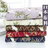 日本进口全棉印花布料 烫金云鹤图 手工中式和风棉布