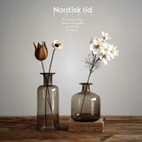 北欧摆设欧美式创意简约现代透明玻璃花瓶花器客厅摆件家居装饰品