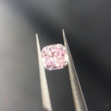 10分天然彩钻粉钻裸石钻石LP淡粉色垫形水滴戒指项链吊坠 带证书