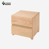 橡木实木储物柜原木色简约现代日式北欧宜家地中海风格橡木床头柜