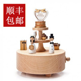 Jeancard台湾木质音乐盒日本机芯八音盒创意结婚情人节送女礼物