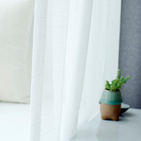 呈开白色仿麻窗帘窗纱布料定制成品简约现代定做客厅卧室特价纱帘